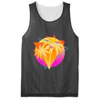 Retro Eighties 80's Tropical Palm Trees Emblem Mesh Reversible Basketball Jersey Tank