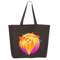 Retro Eighties 80's Tropical Palm Trees Emblem 25L Jumbo Tote