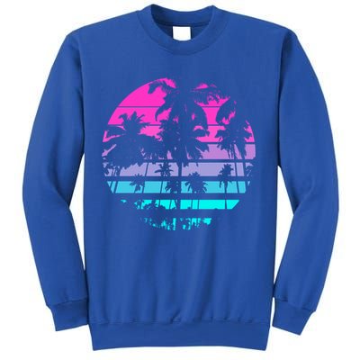 Retro Eighties 80s And 90s Beach Style Design With Palm Trees Great Gift Sweatshirt