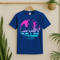 Retro Eighties 80s And 90s Beach Style Design With Palm Trees Great Gift T-Shirt