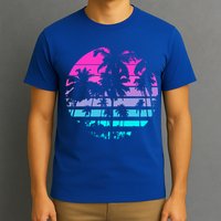 Retro Eighties 80s And 90s Beach Style Design With Palm Trees Great Gift T-Shirt