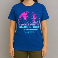 Retro Eighties 80s And 90s Beach Style Design With Palm Trees Great Gift T-Shirt