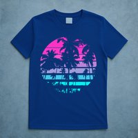 Retro Eighties 80s And 90s Beach Style Design With Palm Trees Great Gift T-Shirt