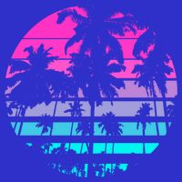 Retro Eighties 80s And 90s Beach Style Design With Palm Trees Great Gift T-Shirt
