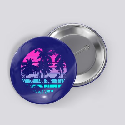 Retro Eighties 80s And 90s Beach Style Design With Palm Trees Great Gift Button