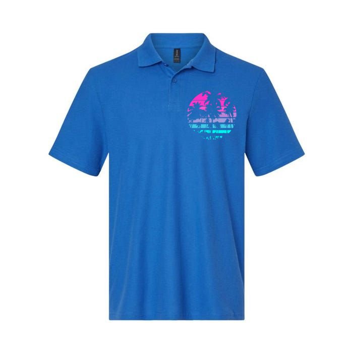 Retro Eighties 80s And 90s Beach Style Design With Palm Trees Great Gift Softstyle Adult Sport Polo