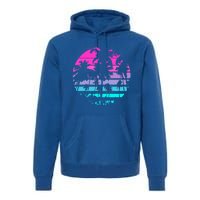 Retro Eighties 80s And 90s Beach Style Design With Palm Trees Great Gift Premium Hoodie