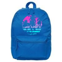 Retro Eighties 80s And 90s Beach Style Design With Palm Trees Great Gift 16 in Basic Backpack
