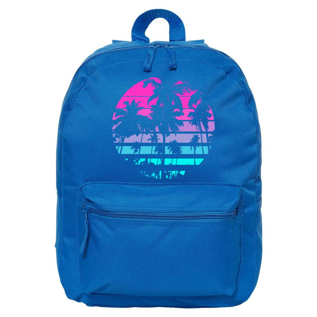 Retro Eighties 80s And 90s Beach Style Design With Palm Trees Great Gift 16 in Basic Backpack