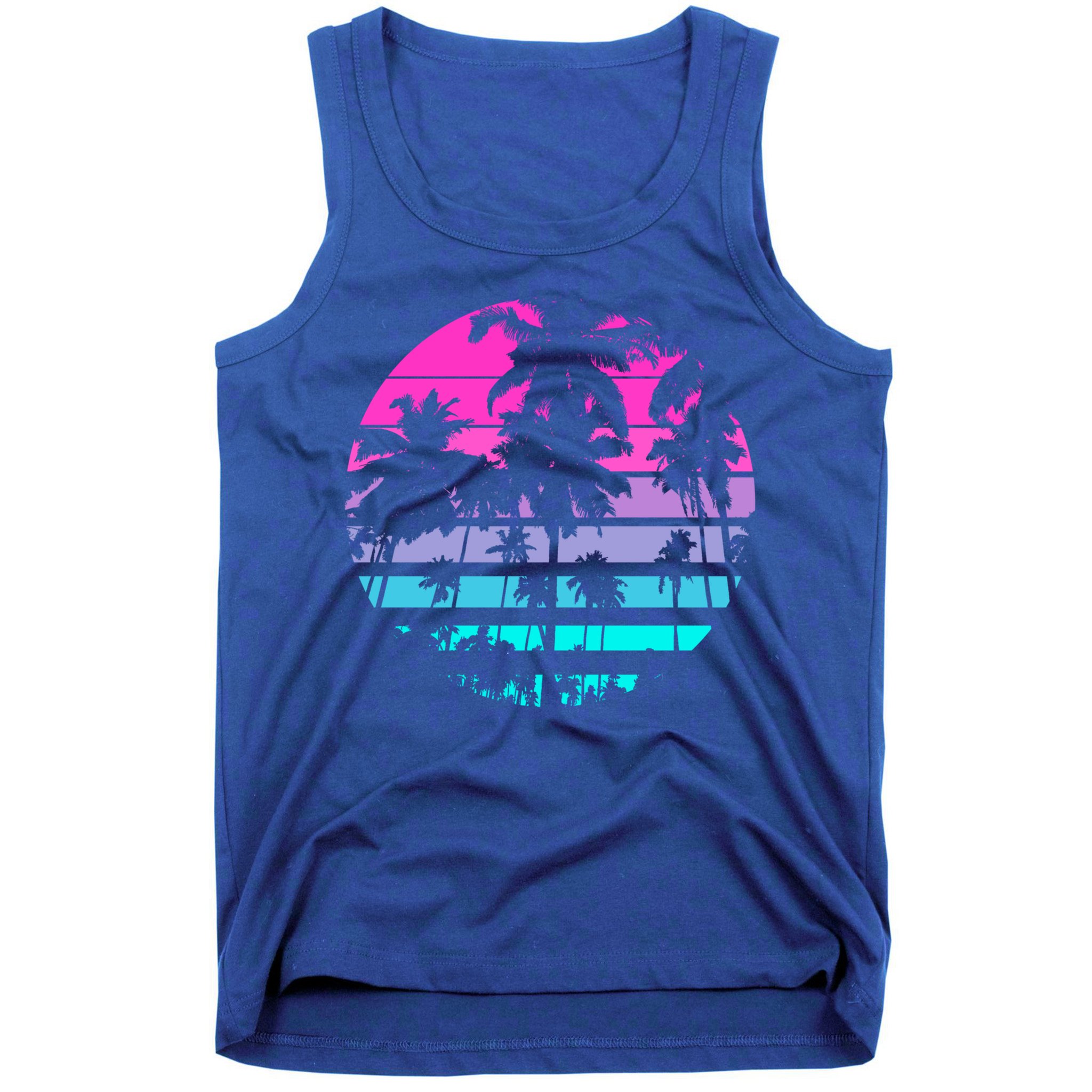 Retro Eighties 80s And 90s Beach Style Design With Palm Trees Great Gift Tank Top
