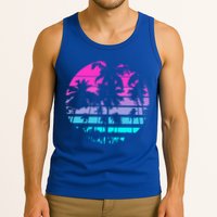 Retro Eighties 80s And 90s Beach Style Design With Palm Trees Great Gift Tank Top