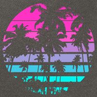 Retro Eighties 80s And 90s Beach Style Design With Palm Trees Great Gift Cotton Canvas Backpack