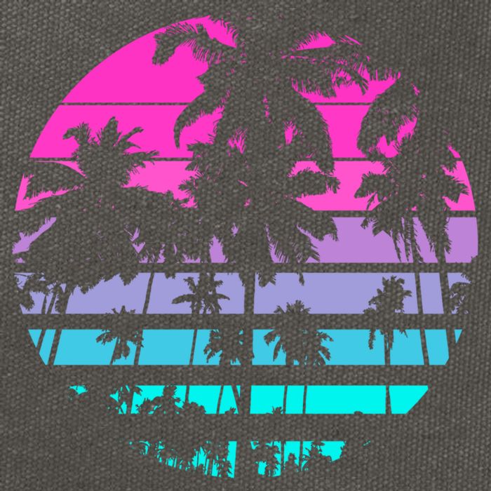 Retro Eighties 80s And 90s Beach Style Design With Palm Trees Great Gift Cotton Canvas Backpack