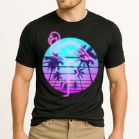 Retro Eighties 80's Neon Flamingo Emblem Performance Shirt