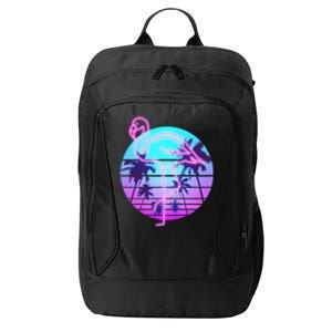 Retro Eighties 80's Neon Flamingo Emblem City Backpack