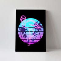 Retro Eighties 80's Neon Flamingo Emblem Canvas