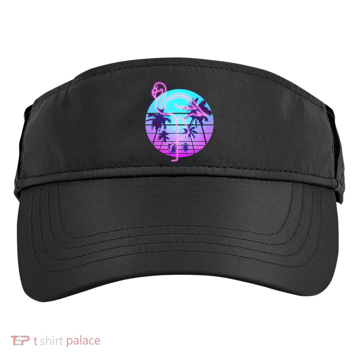 Retro Eighties 80's Neon Flamingo Emblem Adult Drive Performance Visor