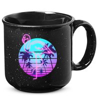 Retro Eighties 80's Neon Flamingo Emblem 15oz Campfire Ceramic Mug