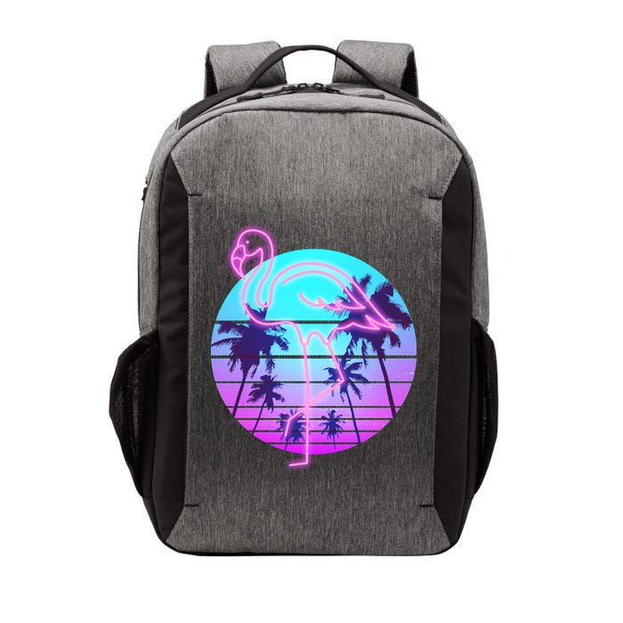Retro Eighties 80's Neon Flamingo Emblem Vector Backpack