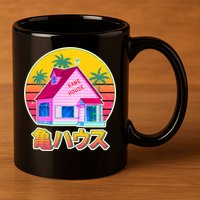 Retro Eighties 80's Anime Kame House 11oz C Handle Ceramic Mug