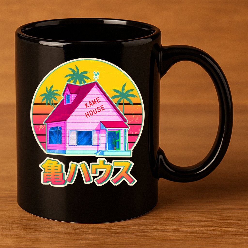 Retro Eighties 80's Anime Kame House 11oz C Handle Ceramic Mug