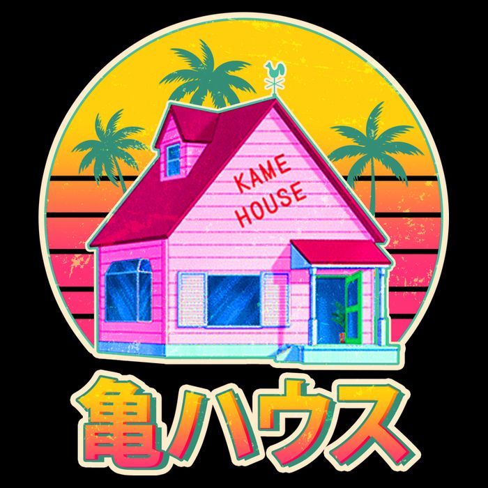 Retro Eighties 80's Anime Kame House Flatbill Hat