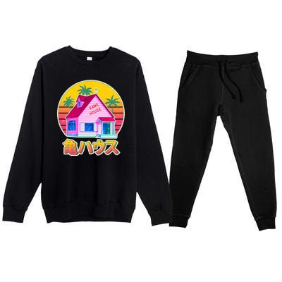 Retro Eighties 80's Anime Kame House Premium Crewneck Sweatsuit Set