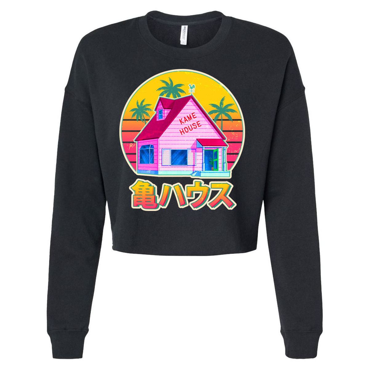 Retro Eighties 80's Anime Kame House Cropped Pullover Crew