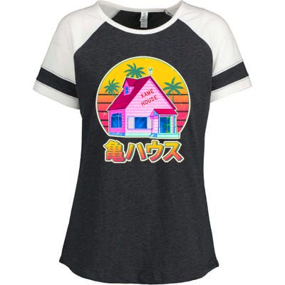 Retro Eighties 80's Anime Kame House Enza Ladies Jersey Colorblock Tee