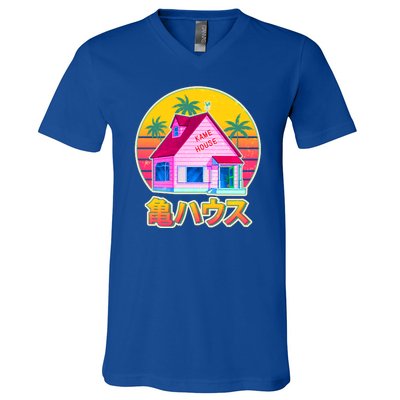 Retro Eighties 80's Anime Kame House V-Neck T-Shirt