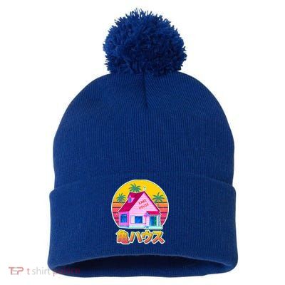 Retro Eighties 80's Anime Kame House Pom Pom 12in Knit Beanie
