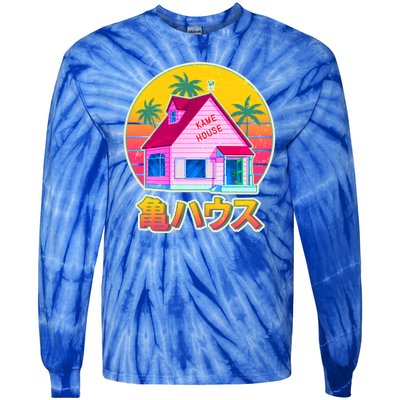 Retro Eighties 80's Anime Kame House Tie-Dye Long Sleeve Shirt