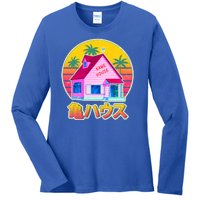 Retro Eighties 80's Anime Kame House Ladies Long Sleeve Shirt