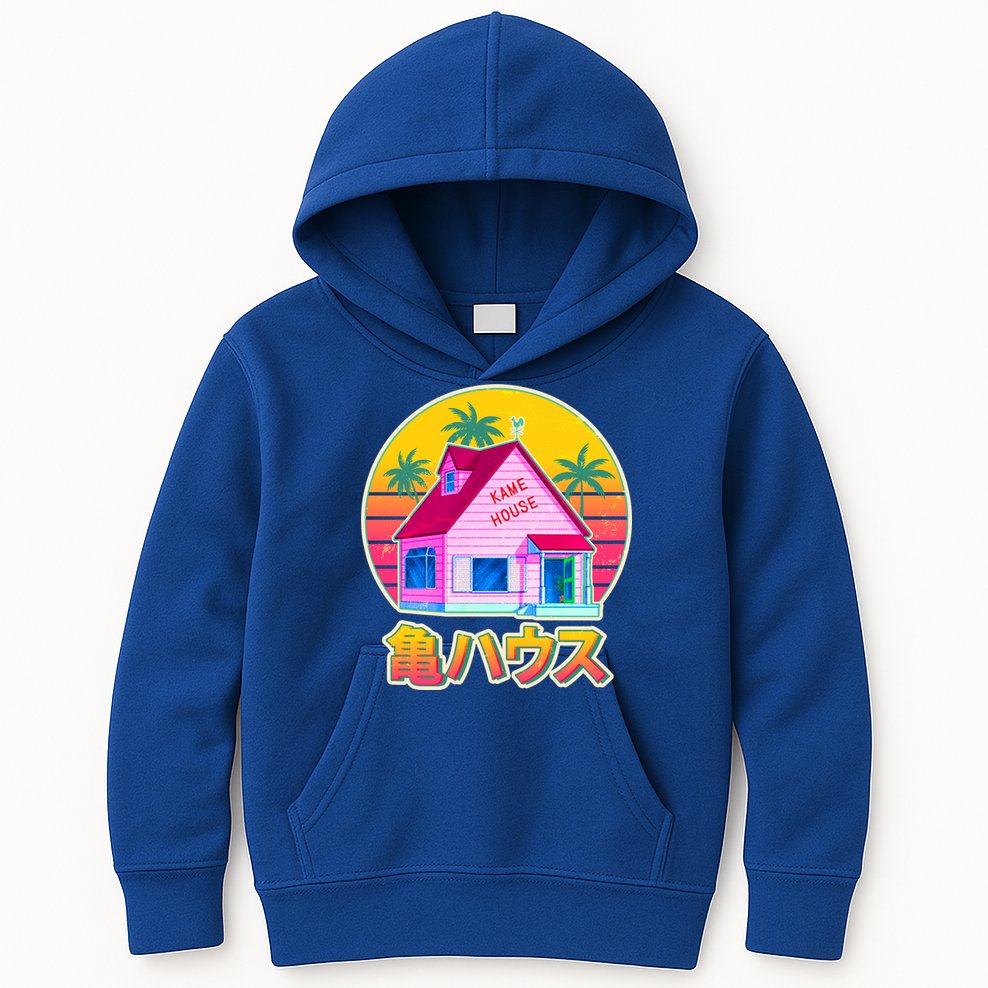 Retro Eighties 80's Anime Kame House Kids Hoodie