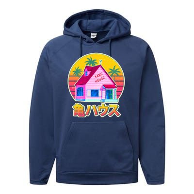 Retro Eighties 80's Anime Kame House Performance Fleece Hoodie