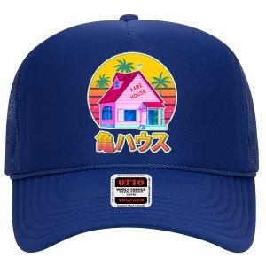 Retro Eighties 80's Anime Kame House High Crown Mesh Back Trucker Hat