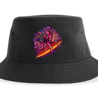 Retro Eighties 80's Surfer Octopus Sustainable Bucket Hat