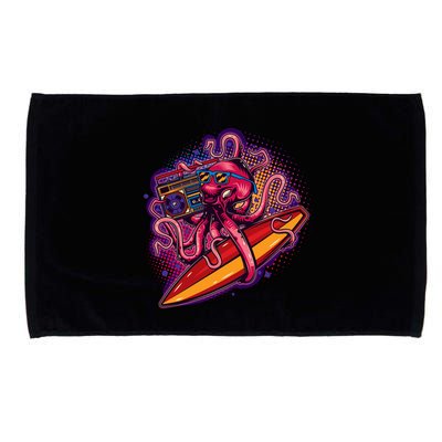 Retro Eighties 80's Surfer Octopus Microfiber Hand Towel