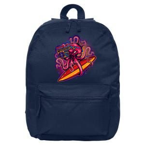 Retro Eighties 80's Surfer Octopus 16 in Basic Backpack