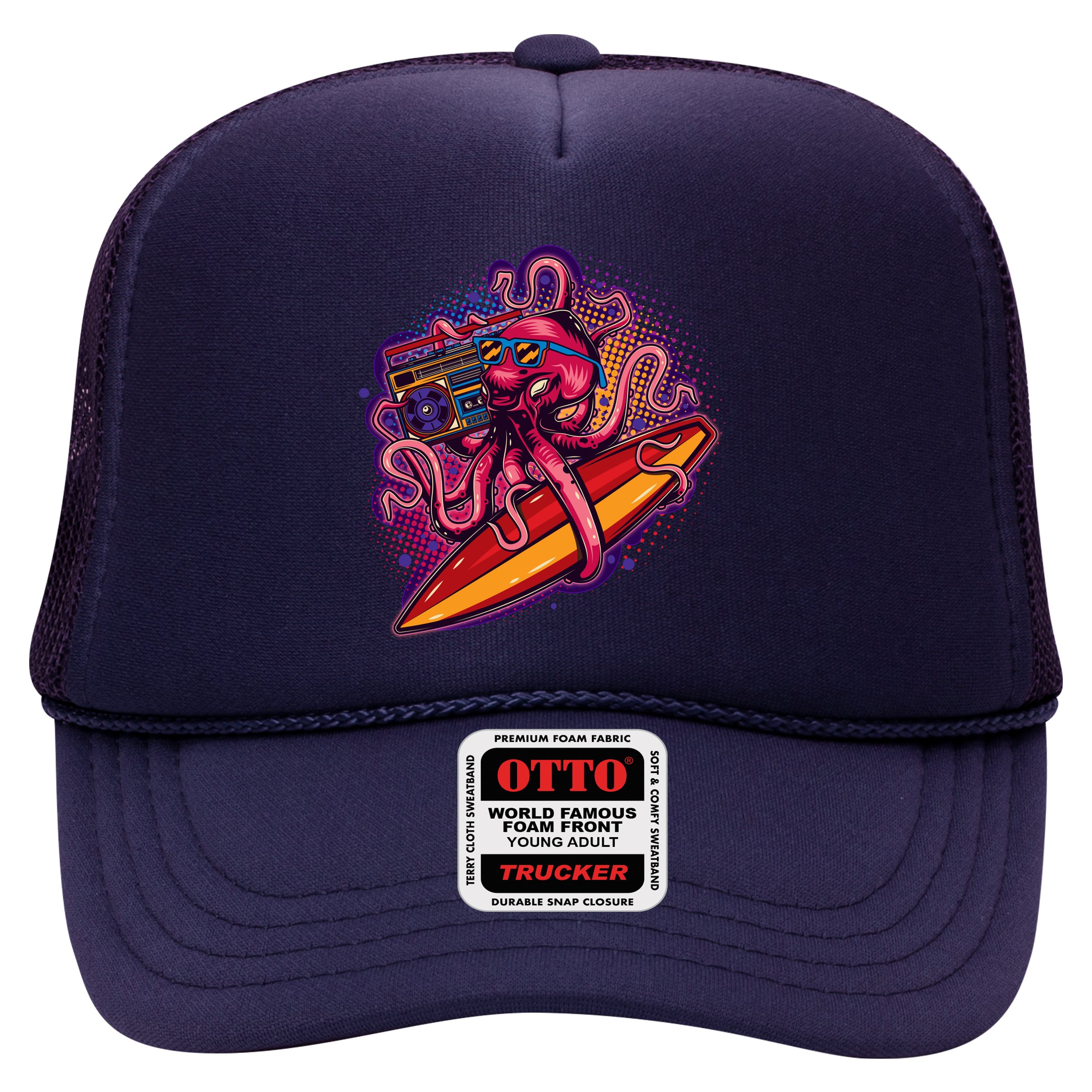 Retro Eighties 80's Surfer Octopus Hat