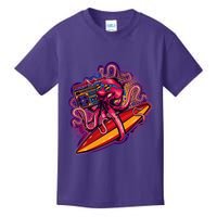 Retro Eighties 80's Surfer Octopus Kids T-Shirt