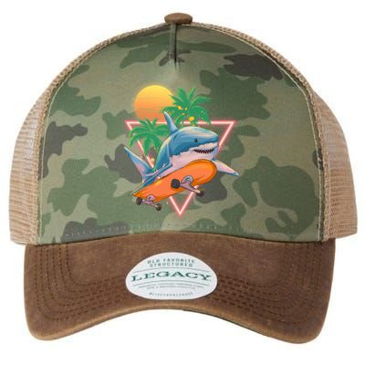 Retro Eighties 80's Skateboarding Shark Legacy Tie Dye Trucker Hat