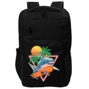 Retro Eighties 80's Skateboarding Shark Impact Tech Backpack