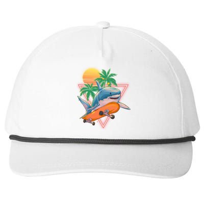 Retro Eighties 80's Skateboarding Shark Snapback Five-Panel Rope Hat