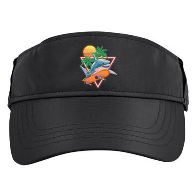 Retro Eighties 80's Skateboarding Shark Adult Drive Performance Visor
