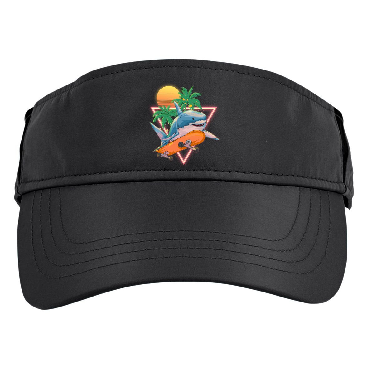 Retro Eighties 80's Skateboarding Shark Adult Drive Performance Visor