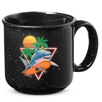 Retro Eighties 80's Skateboarding Shark 15oz Campfire Ceramic Mug