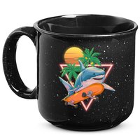 Retro Eighties 80's Skateboarding Shark 15oz Campfire Ceramic Mug
