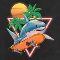 Retro Eighties 80's Skateboarding Shark 15oz Campfire Ceramic Mug