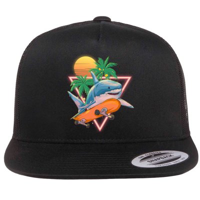 Retro Eighties 80's Skateboarding Shark Flatbill Hat